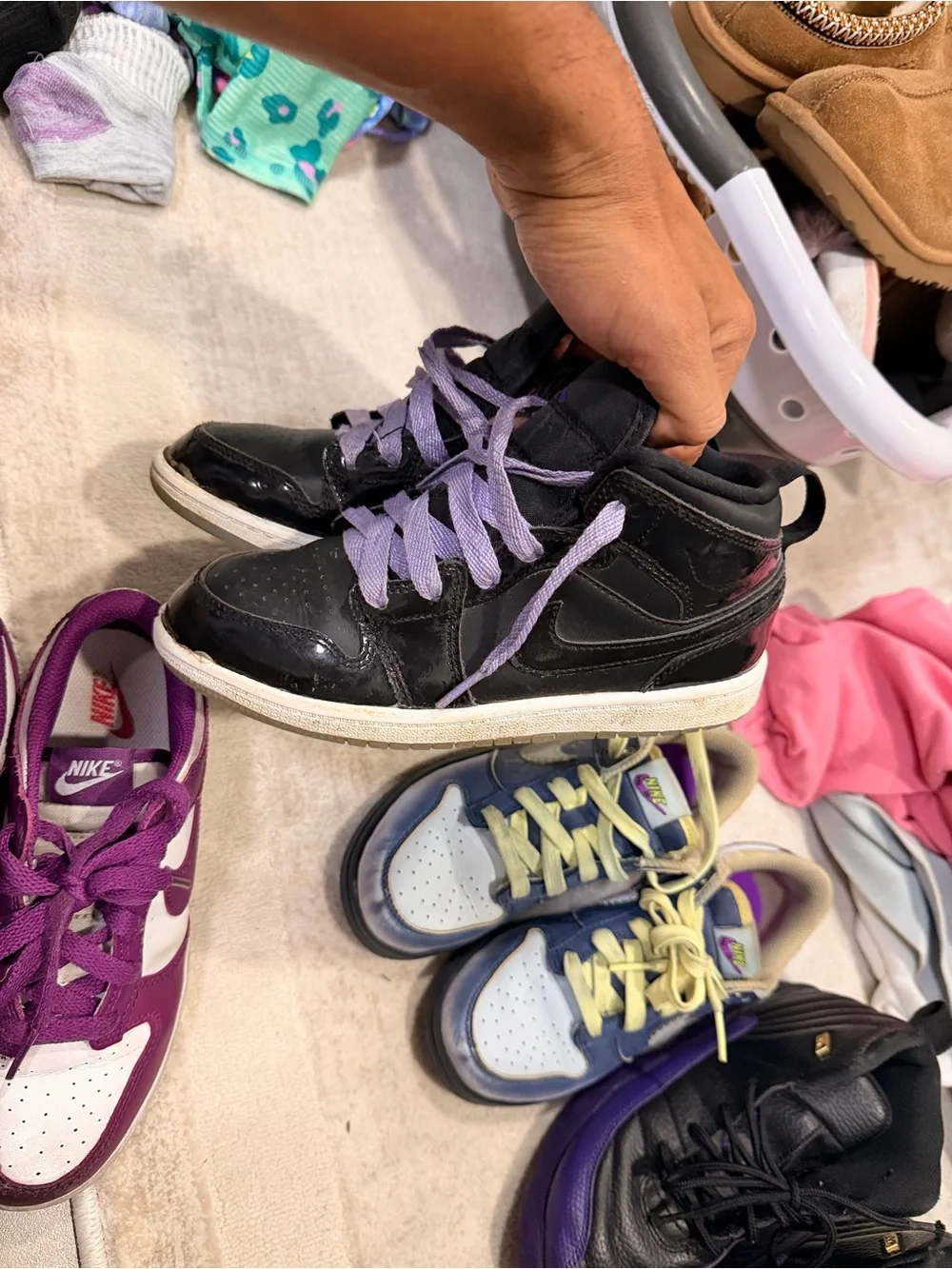 Nike Kids Sneakers in Purple, Black, Blue, Yellow, and Pink - Mixed Styles